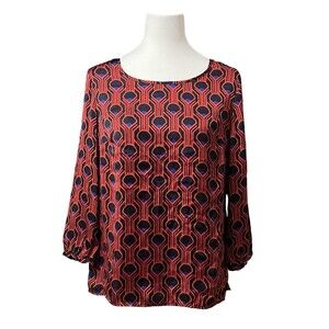 🔥 MERONA Art Nouveau Long Sleeve Top Size Medium GUC 🔥